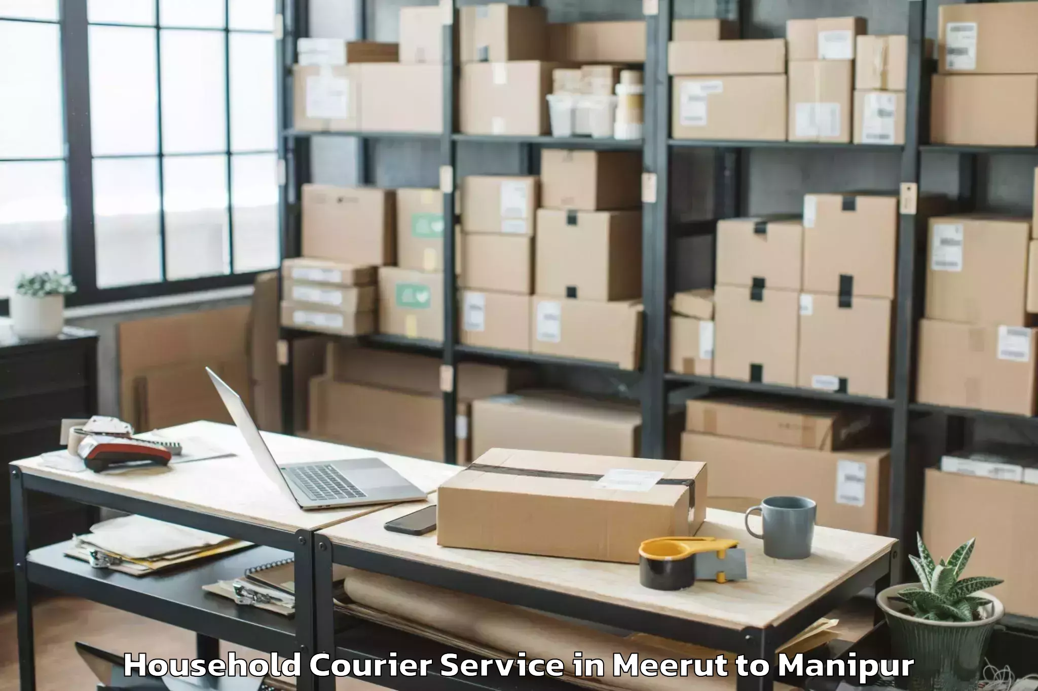 Quality Meerut to Pherzawl Household Courier